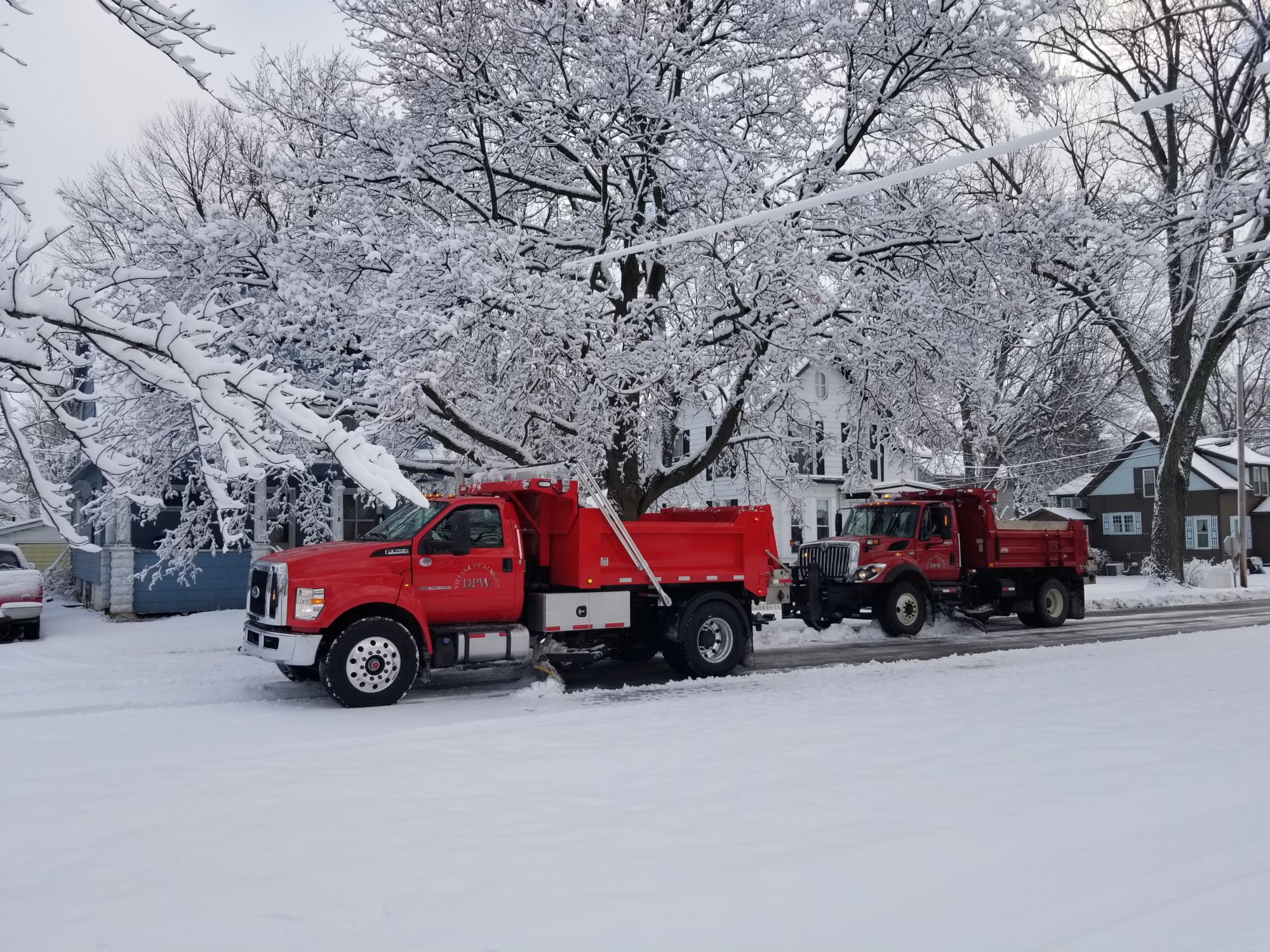 Almont crew plowing snow