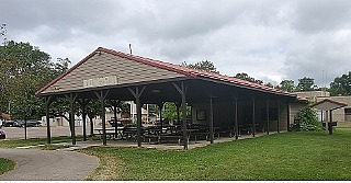 Covered picnic pavilion at a public park.