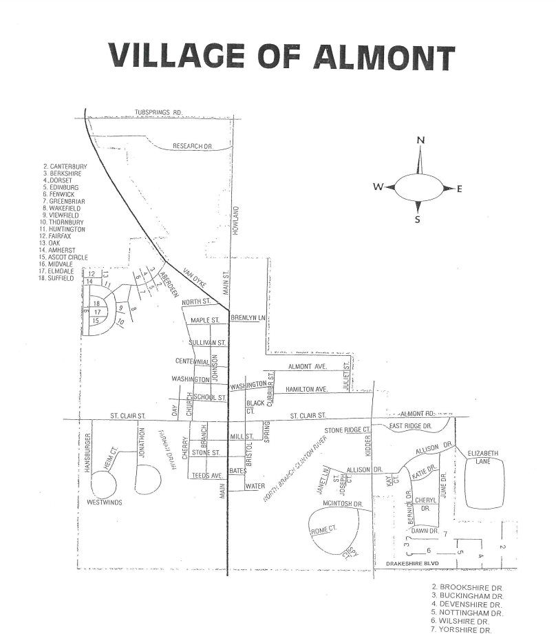 Village Of Almont Map
