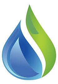 Blue and green water drop logo design.